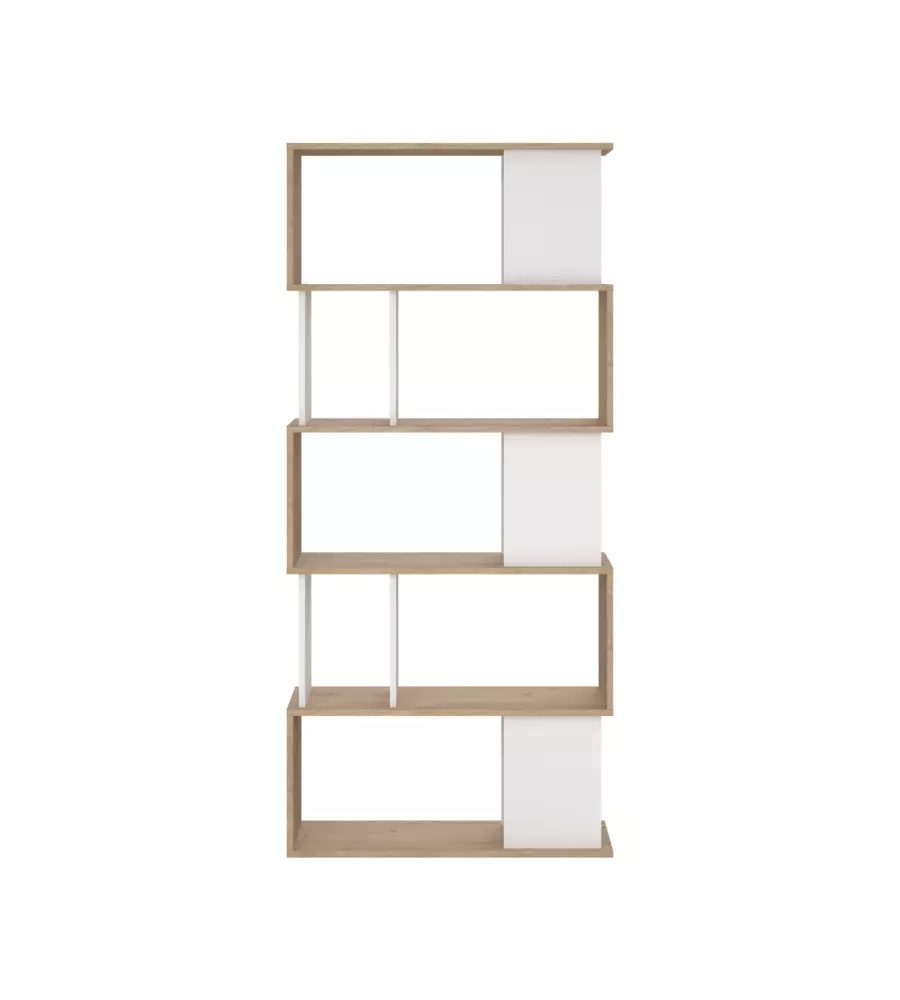 Libreria "labirinto" bianco quercia, 80x29,5x173,5 cm